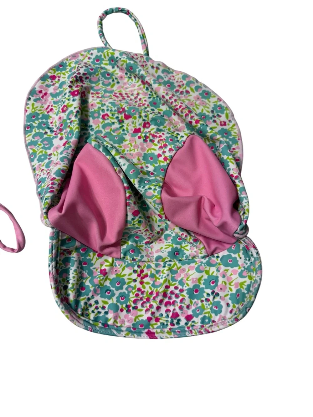 Kids Pink Floral Rash Guard Set with Hat Sz 6